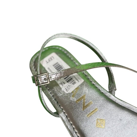 Antonio Melani Silver Strappy Flat Sandals | Metallic Minimalist | Size … - Picture 4 of 5